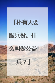 朴有天要服兵役。什么叫做公益兵？