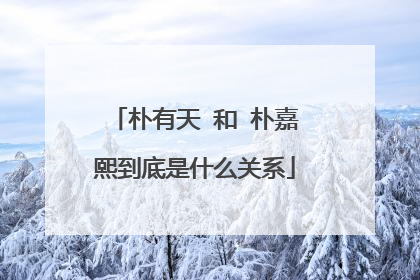 朴有天 和 朴嘉熙到底是什么关系