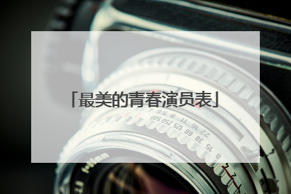 最美的青春演员表