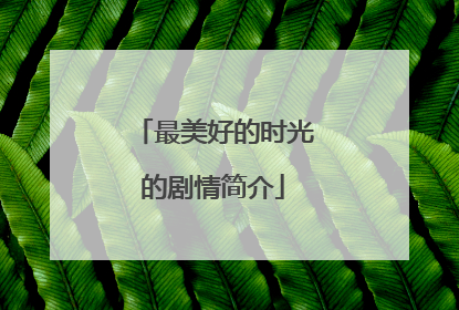 最美好的时光的剧情简介