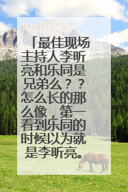 最佳现场主持人李昕亮和乐同是兄弟么？？怎么长的那么像，第一看到乐同的时候以为就是李昕亮。。