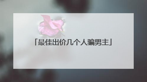 最佳出价几个人骗男主