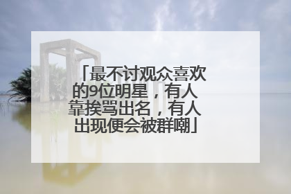 最不讨观众喜欢的9位明星，有人靠挨骂出名，有人出现便会被群嘲