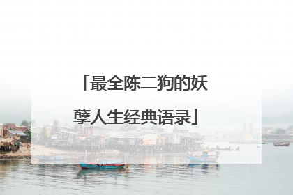 最全陈二狗的妖孽人生经典语录