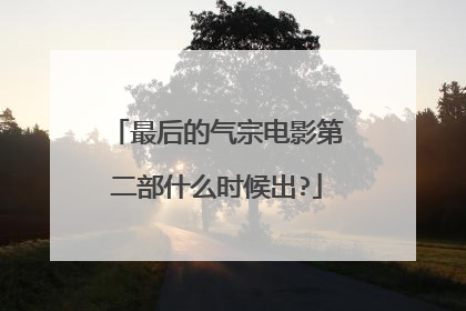 最后的气宗电影第二部什么时候出?