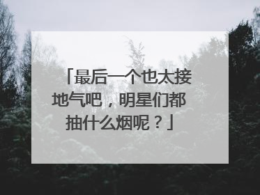 最后一个也太接地气吧,明星们都抽什么烟呢?