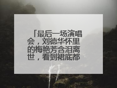 最后一场演唱会，刘德华怀里的梅艳芳含泪离世，看到裙底都哭了，为何？