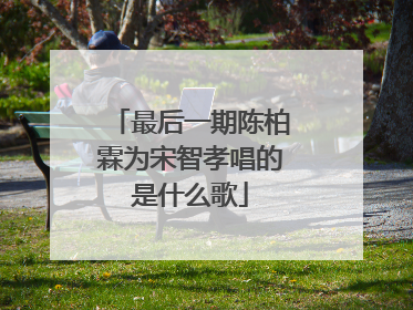 最后一期陈柏霖为宋智孝唱的是什么歌