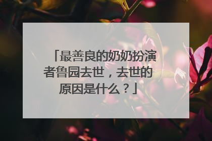 最善良的奶奶扮演者鲁园去世，去世的原因是什么？