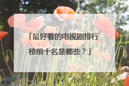 最好看的电视剧排行榜前十名是哪些？