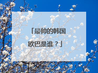 最帅的韩国欧巴是谁？