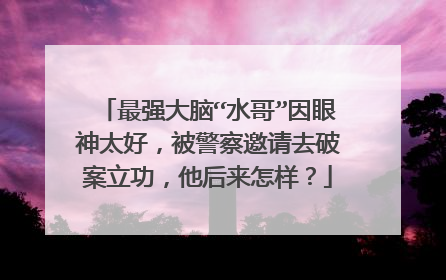 最强大脑“水哥”因眼神太好，被警察邀请去破案立功，他后来怎样？