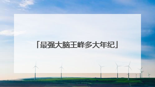 最强大脑王峰多大年纪