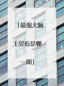 最强大脑王昱珩是哪一期