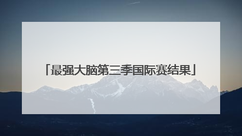 最强大脑第三季国际赛结果