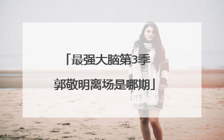 最强大脑第3季 郭敬明离场是哪期