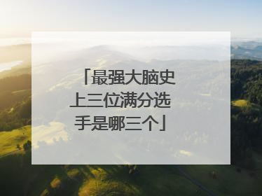 最强大脑史上三位满分选手是哪三个