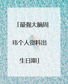 最强大脑周玮个人资料出生日期