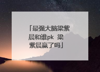 最强大脑梁紫晨和谁pk 梁紫晨赢了吗