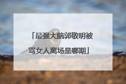 最强大脑郭敬明被骂女人离场是哪期