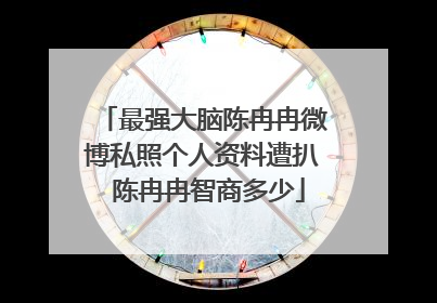 最强大脑陈冉冉微博私照个人资料遭扒 陈冉冉智商多少