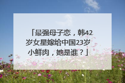 最强母子恋,韩42岁女星嫁给中国23岁小鲜肉,她是谁?