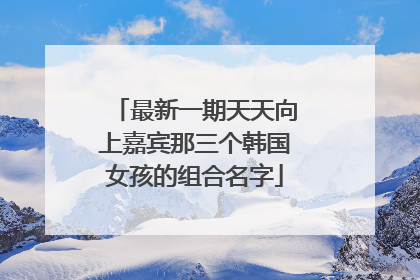 最新一期天天向上嘉宾那三个韩国女孩的组合名字