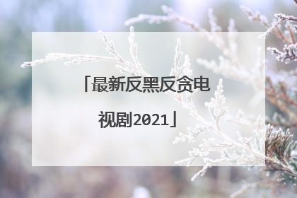 最新反黑反贪电视剧2021