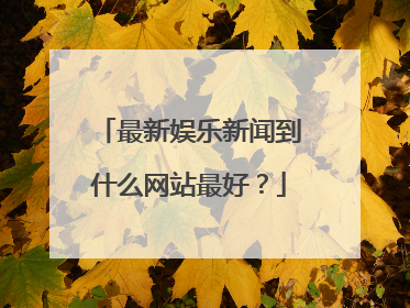 最新娱乐新闻到什么网站最好？
