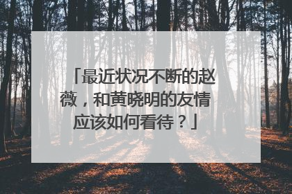 最近状况不断的赵薇，和黄晓明的友情应该如何看待？
