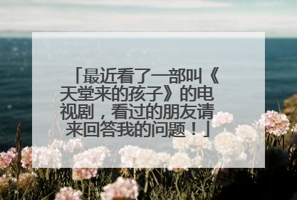 最近看了一部叫《天堂来的孩子》的电视剧,看过的朋友请来回答我的问题!