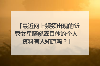 最近网上频频出现的新秀女星藤晓蕊具体的个人资料有人知道吗？