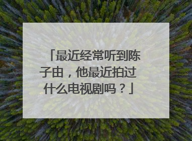 最近经常听到陈子由，他最近拍过什么电视剧吗？