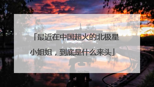 最近在中国超火的北极星小姐姐，到底是什么来头