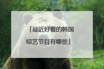 最近好看的韩国综艺节目有哪些