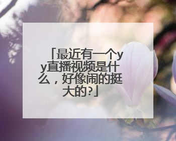 最近有一个yy直播视频是什么，好像闹的挺大的?