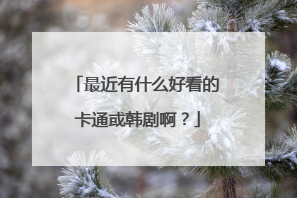 最近有什么好看的卡通或韩剧啊？
