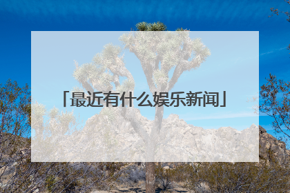 最近有什么娱乐新闻