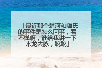 最近那个楚河和嗨氏的事件是怎么回事，看不懂啊，谁给我讲一下来龙去脉，靴靴