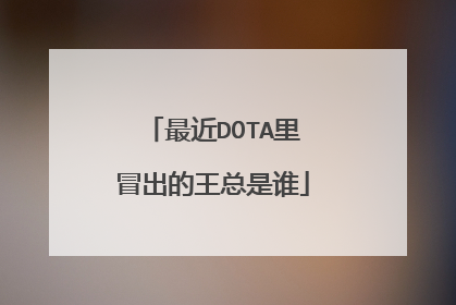 最近DOTA里冒出的王总是谁
