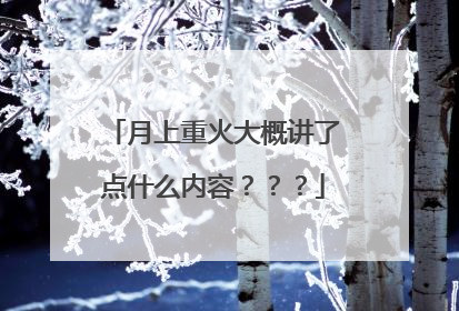 月上重火大概讲了点什么内容？？？