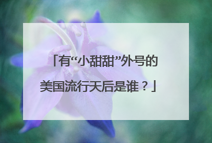 有“小甜甜”外号的美国流行天后是谁？