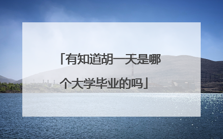 有知道胡一天是哪个大学毕业的吗