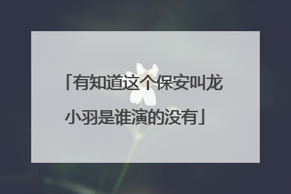 有知道这个保安叫龙小羽是谁演的没有