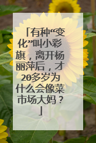 有种“变化”叫小彩旗，离开杨丽萍后，才20多岁为什么会像菜市场大妈？