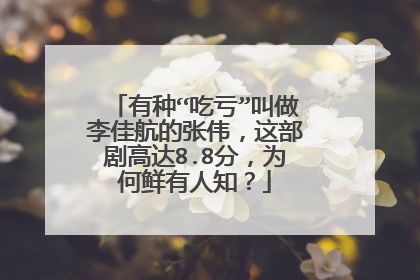 有种“吃亏”叫做李佳航的张伟,这部剧高达8.8分,为何鲜有人知?