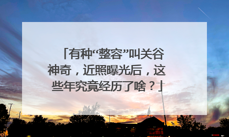 有种“整容”叫关谷神奇，近照曝光后，这些年究竟经历了啥？