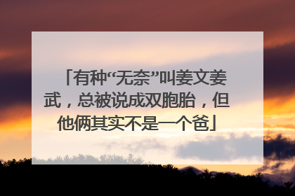 有种“无奈”叫姜文姜武，总被说成双胞胎，但他俩其实不是一个爸