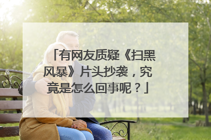 有网友质疑《扫黑风暴》片头抄袭，究竟是怎么回事呢？