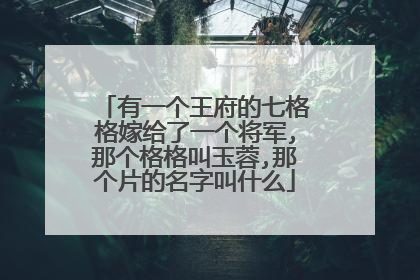 有一个王府的七格格嫁给了一个将军,那个格格叫玉蓉,那个片的名字叫什么